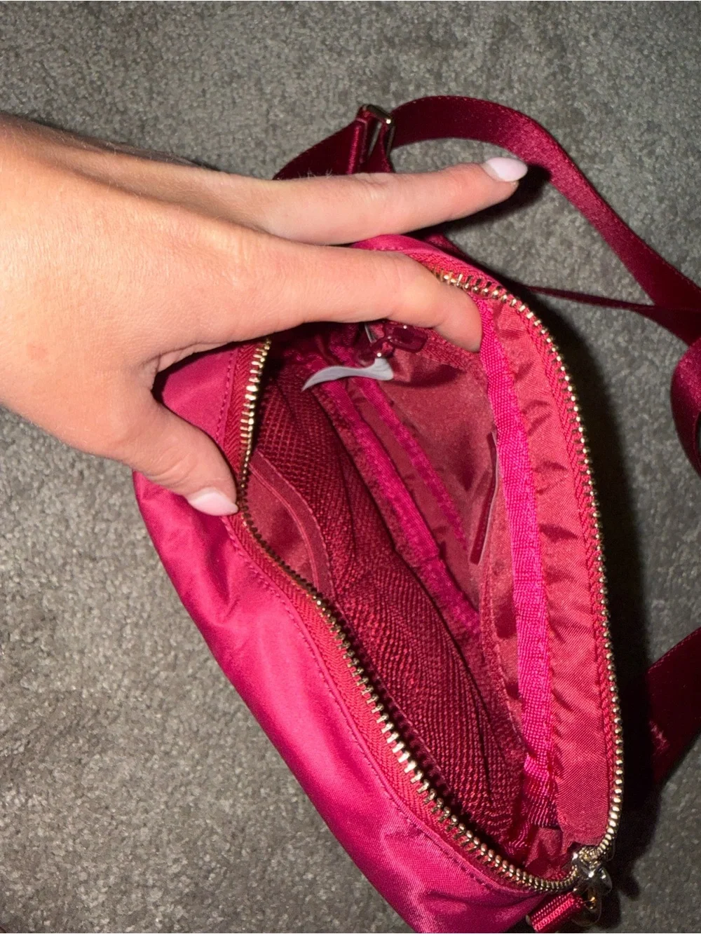 Lululemon Fuchsia Crossbody Bag with Adjustable Strap